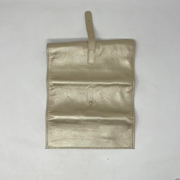 JAGGS Gold Metallic‎ Leather Jewelry Roll w/Zippered Compartments - Picture 6 of 7